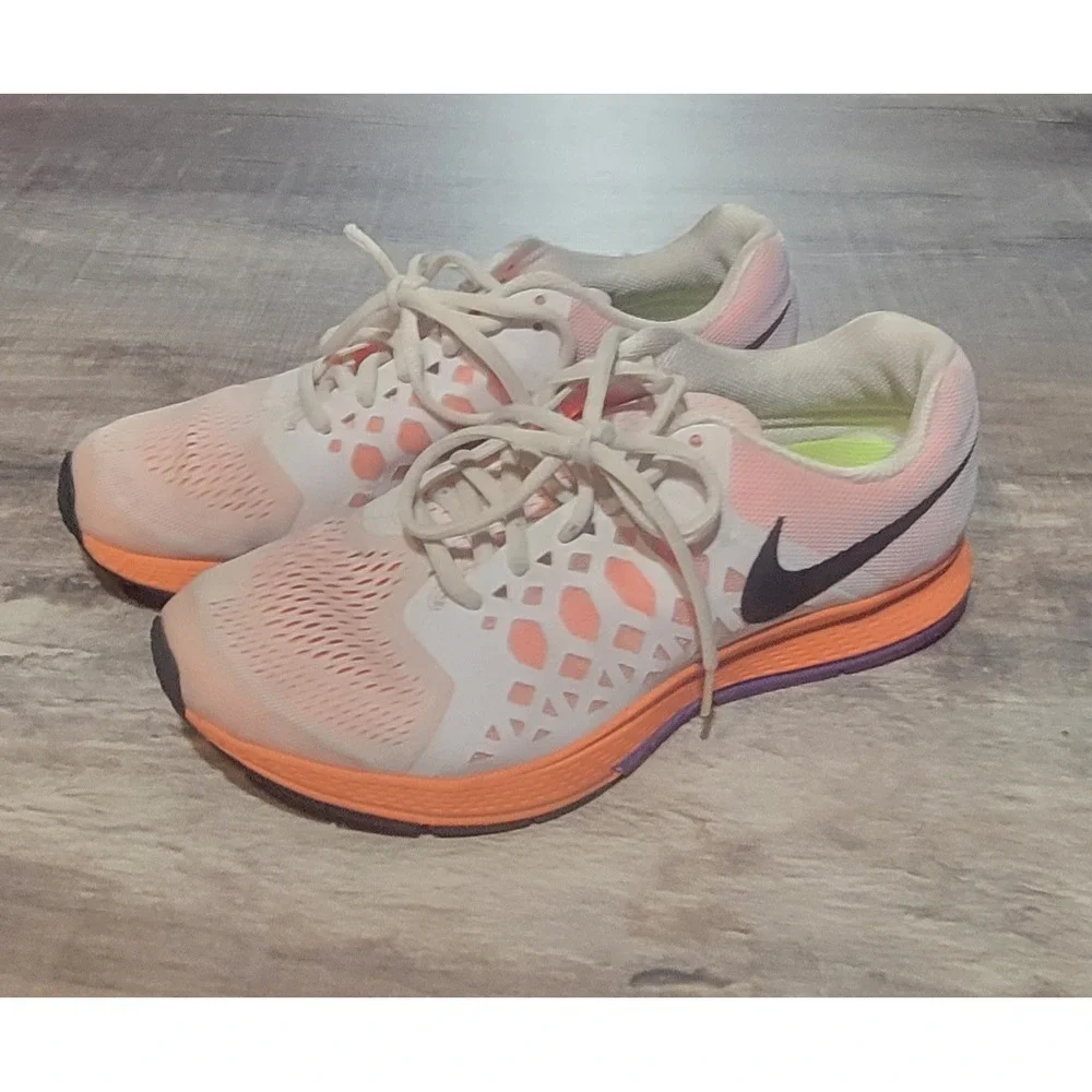 Nike Air Zoom Pegasus 31 Women's Shoes Running Sneakers Size‎ 9 White Orange